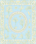 Pale Blue Floral Leaf Pattern Rug