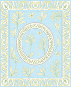 Pale Blue Floral Leaf Pattern Rug