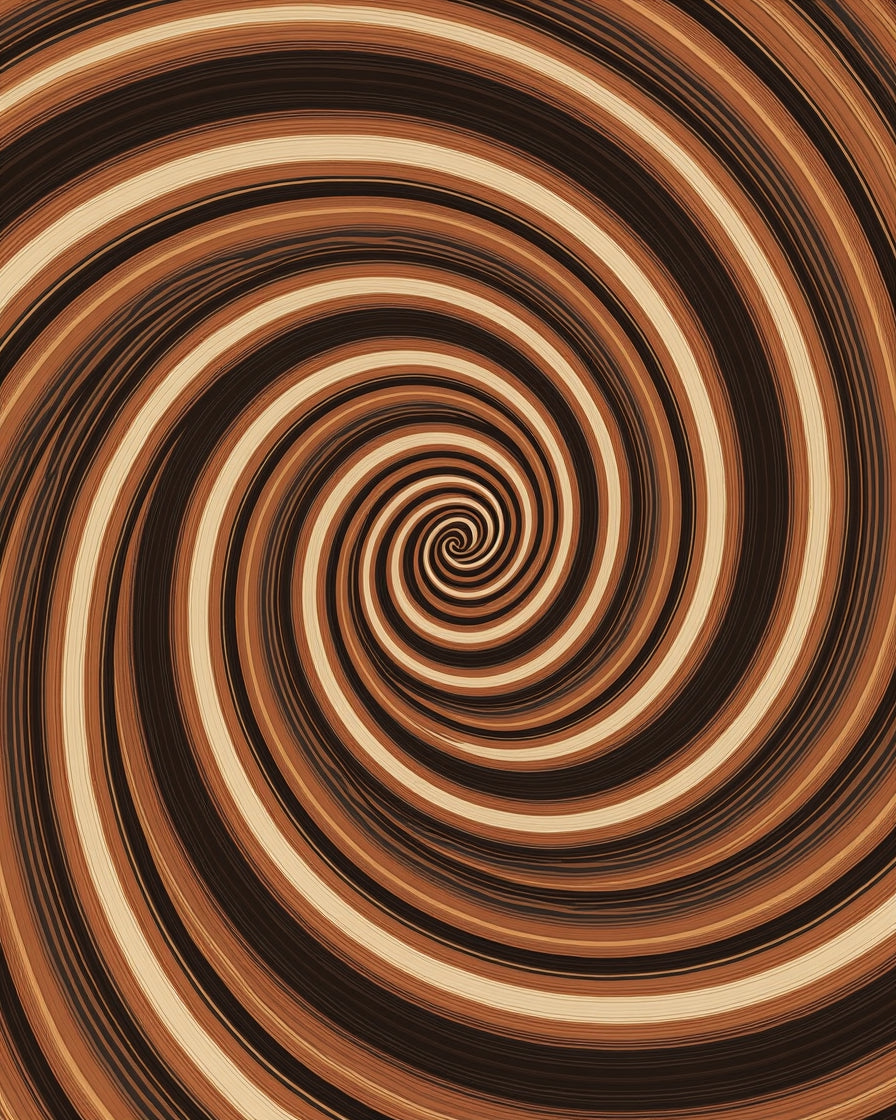 Warm Toned Swirl Pattern Rug