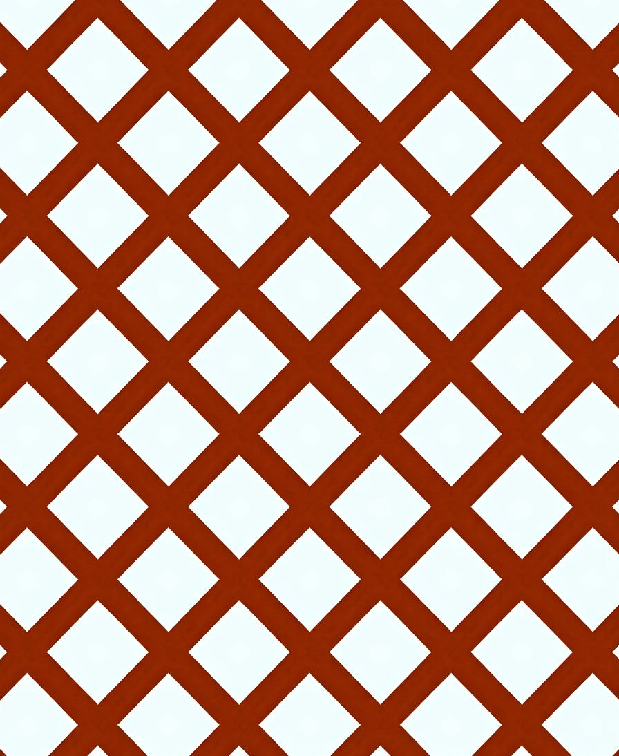 Red White Lattice Diamond Pattern Rug