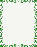 Elegant Green Scrollwork Patterned Rug