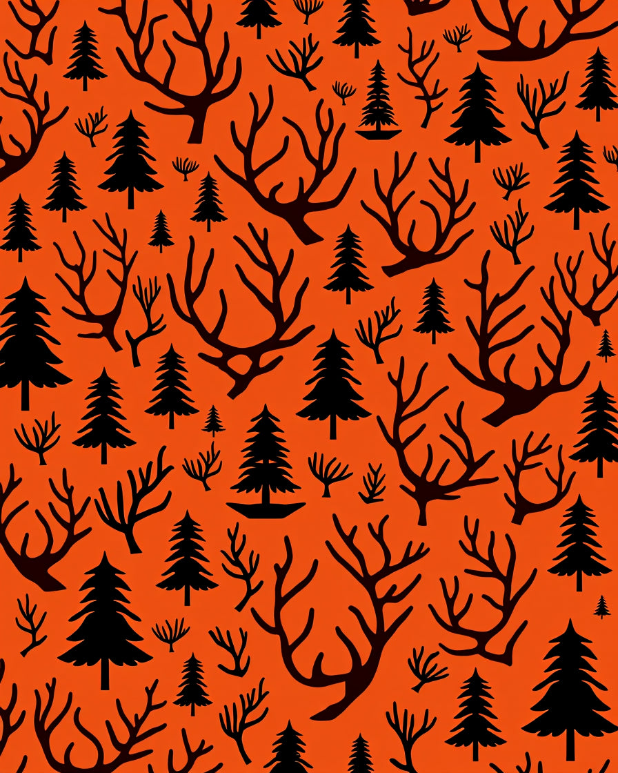 Forest Winter Antler Pattern Rug