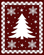 Winter Tree Snowflake Festive Pattern Rug