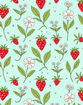 Whimsical Strawberry Flower Pattern Rug