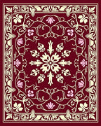 Ornate Floral Scrollwork Pattern Rug