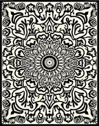 Intricate Mandala Floral Black White Pattern Rug