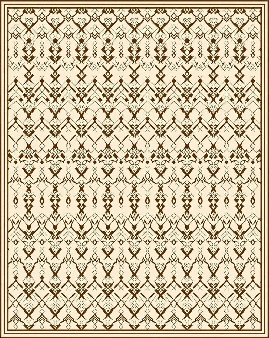 Intricate Medieval Inspired Line Art Rug
