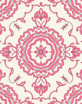 Pink Floral Medallion Damask Rug
