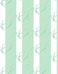 Mint Striped Floral Line Art Rug