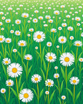 Garden Field Daisy Meadow Design Rug