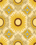 Yellow Sunflower Geometric Pattern Rug