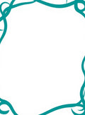Curving Teal Vine Border Rug