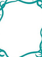 Curving Teal Vine Border Rug