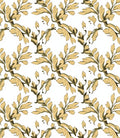 Golden Leaf Branch Pattern Rug