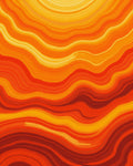 Fiery Wavy Stripes Design Rug