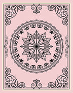 Pink Floral Medallion Motif Rug