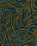 Wavy Blue Yellow Lines Pattern Rug