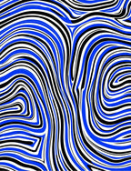 Bold Blue Black Swirl Pattern Rug