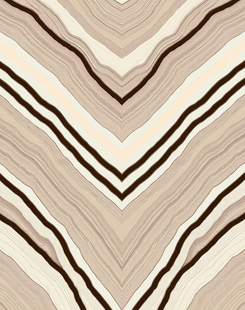 Chevron Pattern Wavy Lines Design Rug