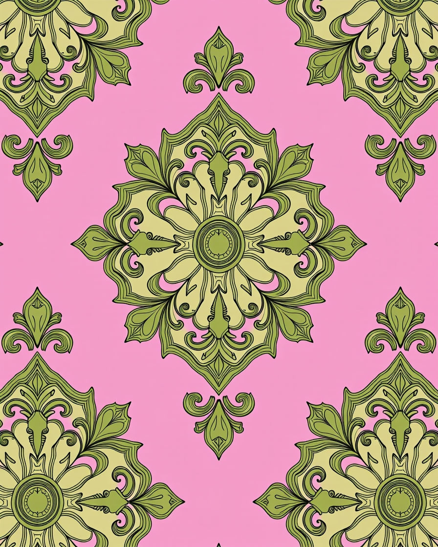 Ornate Floral Medallion Pattern Rug