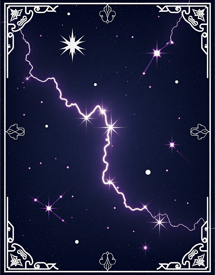 Cosmic Lightning Bolt Nebula Art Rug