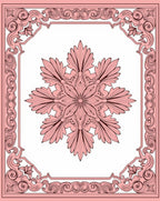 Intricate Floral Mandala Frame Design Rug