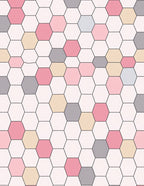 Geometric Hexagon Pattern Pastel Rug