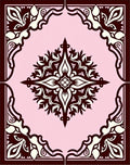Elegant Brown Cream Floral Motif Rug