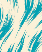 Abstract Teal Brush Stroke Pattern Rug
