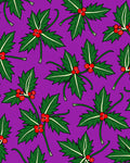 Festive Holly Berry Green Pattern Rug