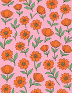 Retro Orange Floral Patternrug Rug