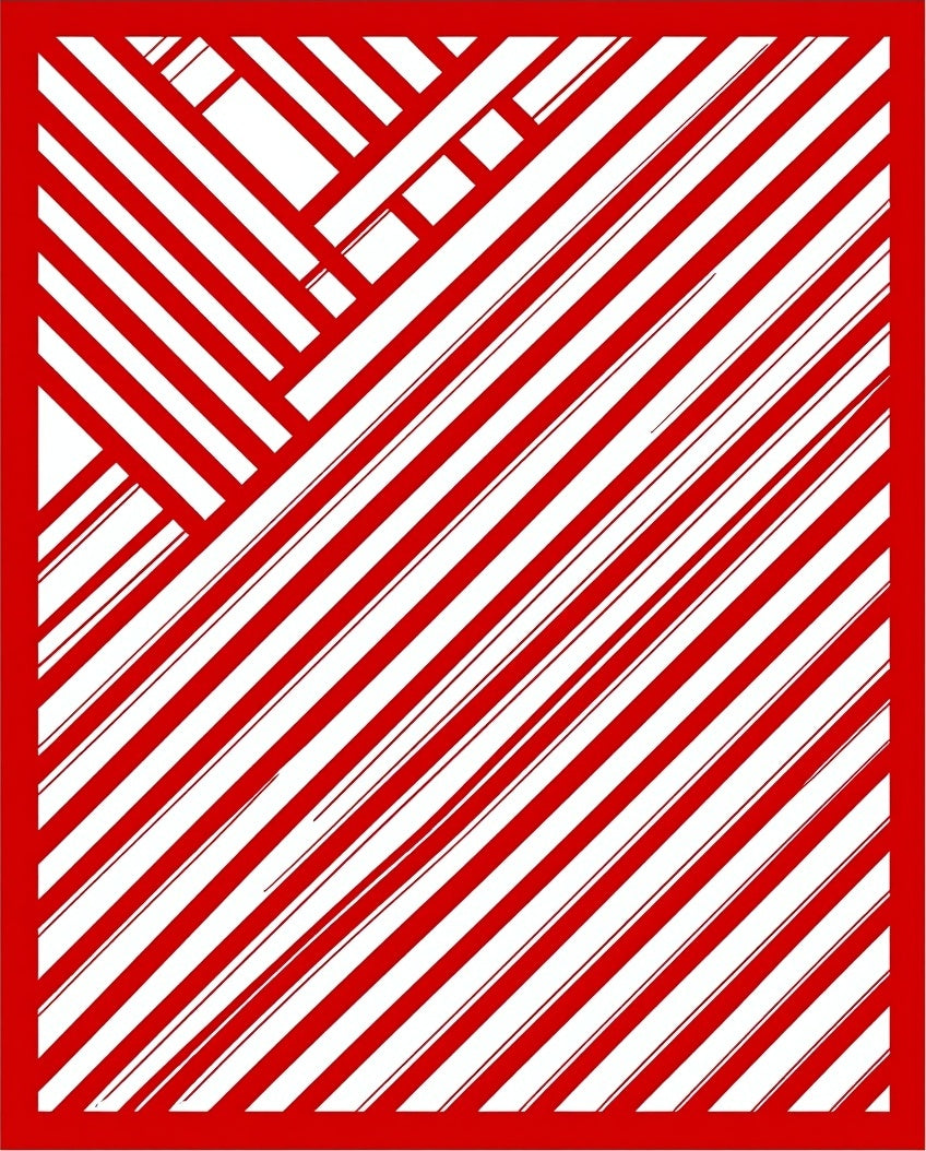 Bold Red Linear Weave Rug
