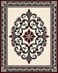 Elegant Dark Red Floral Scrollwork Rug