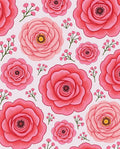 Pink Floral Patterned Charm Rug