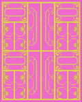 Pink Yellow Floral Whimsical Art Nouveau Rug