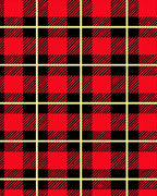Red Black Bold Plaid Pattern Rug