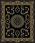 Black Gold Intricate Mandala Design Rug
