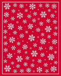 Red White Snowflake Wonderland Rug
