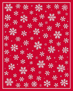 Red White Snowflake Wonderland Rug