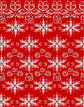 Red White Snowflake Patterned Design Rug