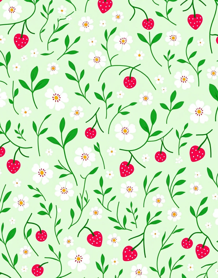 Strawberry Patch Floral Pattern Rug
