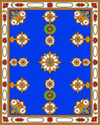 Whimsical Blue Floral Owl Rug