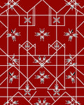Red Geometric Floral Design Rug