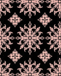 Damask Floral Black And Pink Design Rug