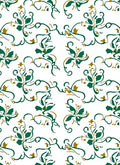 Emerald Green Floral Swirl Pattern Rug