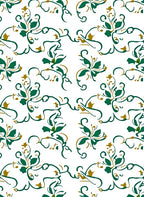Emerald Green Floral Swirl Pattern Rug