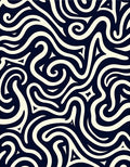 Abstract Swirl Black Cream Rug