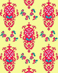 Red Floral Damask Pattern Rug