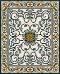 Elegant Floral Scrollwork Pattern Rug