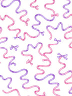 Pink Purple Ribbon Bows Pattern Rug